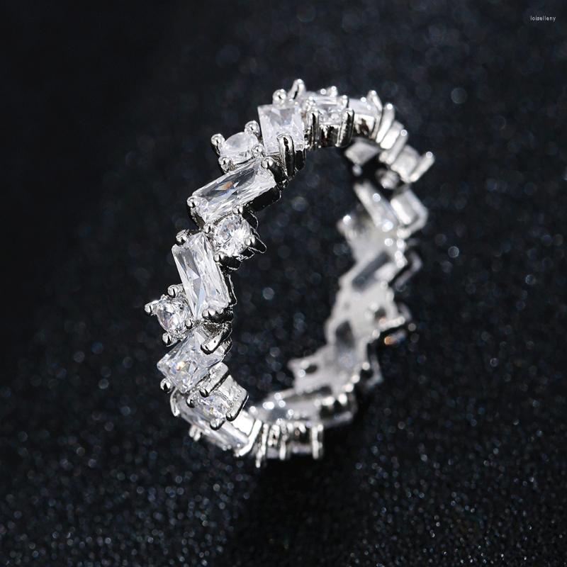 

Cluster Rings Emmaya Fashion Statement Irregular Cubic Zircon Design Circle Ring For Women&Girls Fascinating Jewelry Bridal Party Gift