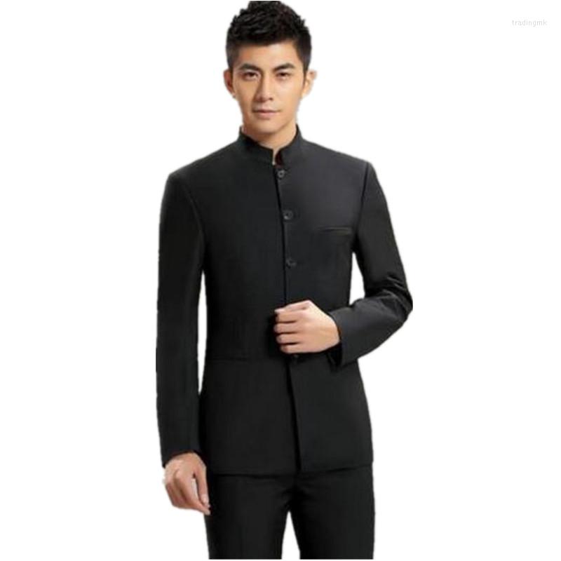 

Men's Suits Black Men's Tuxedo Customized Zhongshan Slim Casual Style Official Business Wedding Suit, Gray