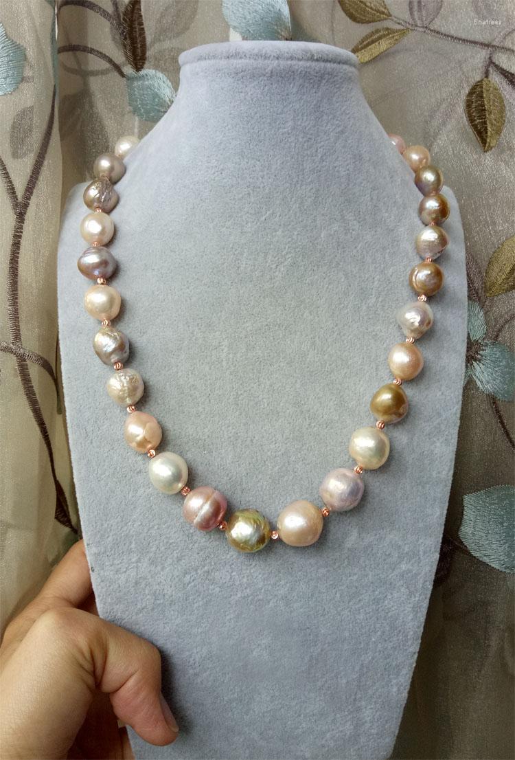 

Chains Freshwater Pearl White/pink Purple Near Round Baroque Edison10-13 Mm Necklace 18inch Wholesale Beads Nature FPPJ Woman 2022