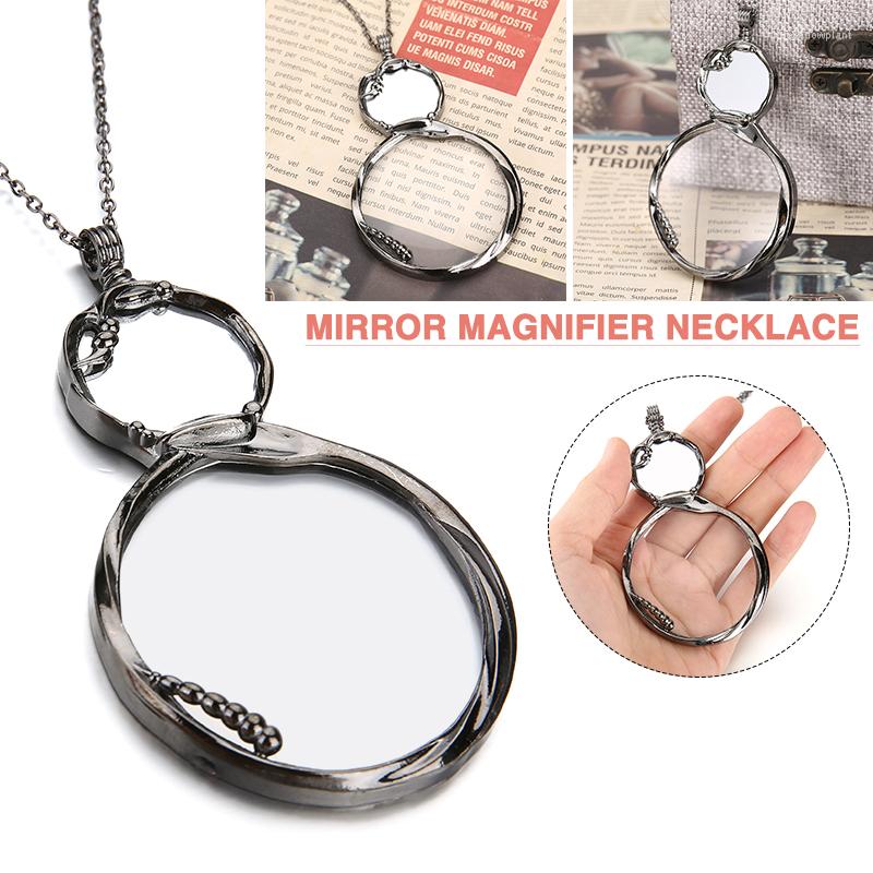 

Pendant Necklaces 1pc Magnifier Necklace Durable Metal 6x Magnification Pactical Creative Mirror Magnifiers