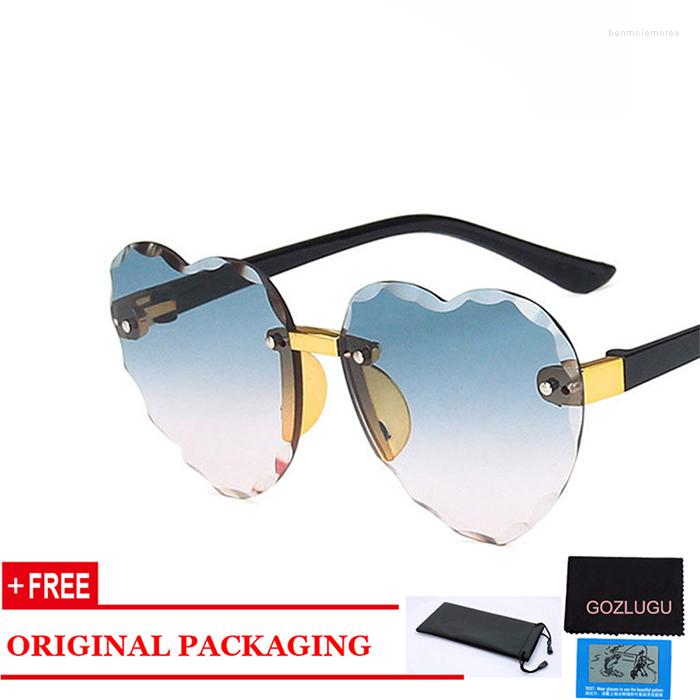 

Sunglasses GOZLUGUChildren's Fashion Heart Shaped Frameless Thin Metal Frame UV Protection For Beach Holiday Festival