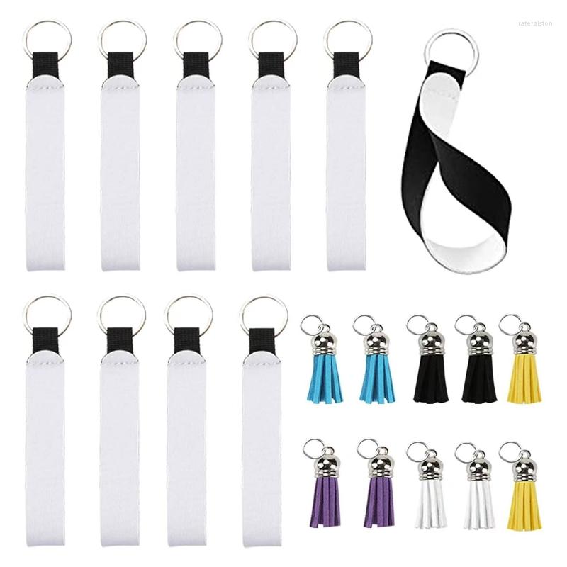 

Keychains 30 Pcs/set Dye Sublimation Blank Diving Material Wrist Strap Keychain Set Includes 10Pcs Color Tassels Jump Rings