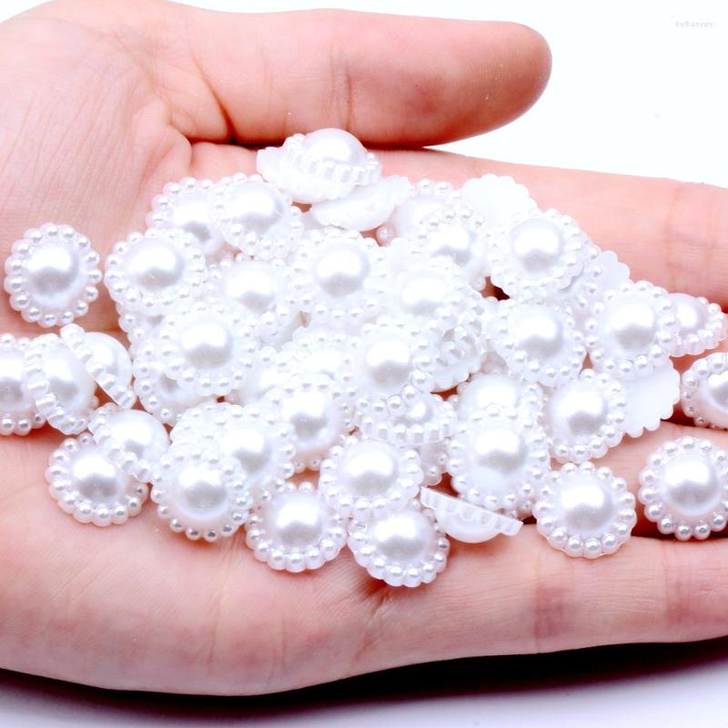 

Nail Art Decorations Half Round Flower 12mm Many Colors 1000pcs/bag ABS Resin Imitation Pearls Flatback Beads For Scrapbook Decoration
