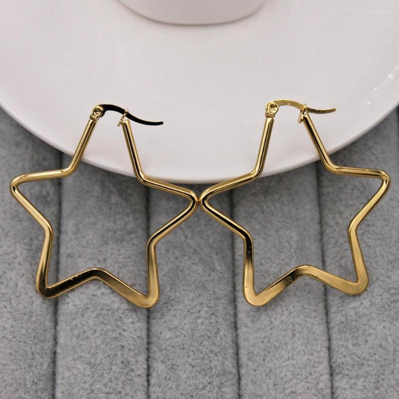 

Hoop Earrings Trendy For Women's Earring Gold Plate Star Wedding Jewelry Gift Accessories