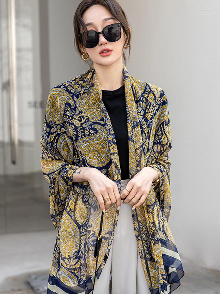 

Scarves Chiffon Hijab Women Bikini Cover Up Silk Scarf Boho Print Lady Shawl Femme Bandana Scarve Sarong Beach Wrap Pareo Bufanda Stoles