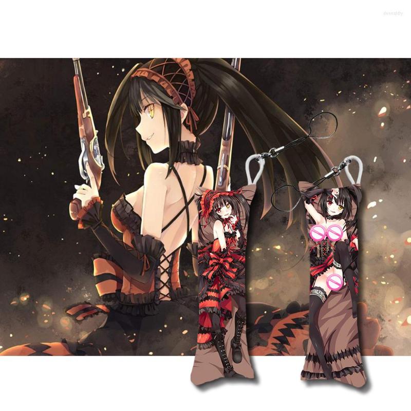 

Keychains DATE A LIVE Tokisaki Kurumi Anime Key Chain Mini Dakimakura Small Pillow Backpack Decoration Bag Cute Pendant Phone Keychain