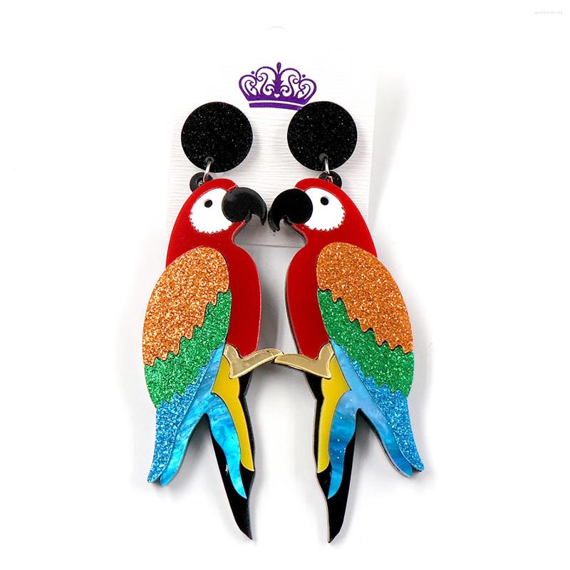 

Dangle Earrings Tropical Parrot Drop Cute Animal Laser Cut Acrylic
