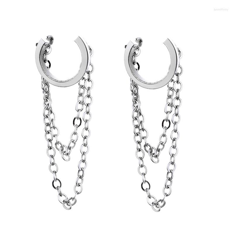 

Backs Earrings Luckydays No Pierced Ear Cuff Clip Chain Tassel On For Women Korean Jewelry Femme Earcuff Girl Gift