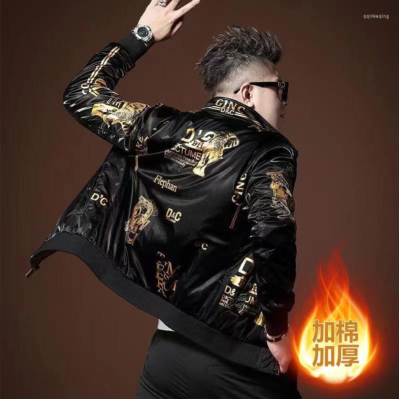 

Men's Tracksuits 2023 European Fashion Plus Cotton Jacket Men's Embroidery Casual Coat Stamping Printing Zipper Top, Cotton added