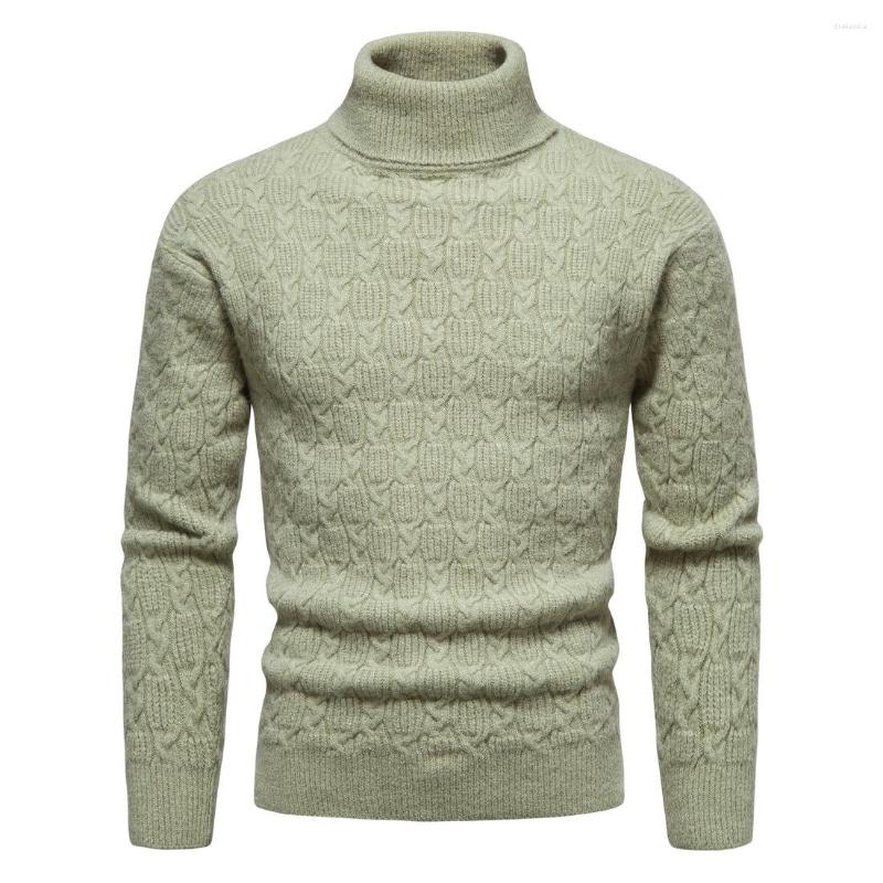 

Men's Sweaters High Quality Men's Turtleneck Sweater Winter Casual Knitted Korean Classical Keep Warm Men Pullovers, White