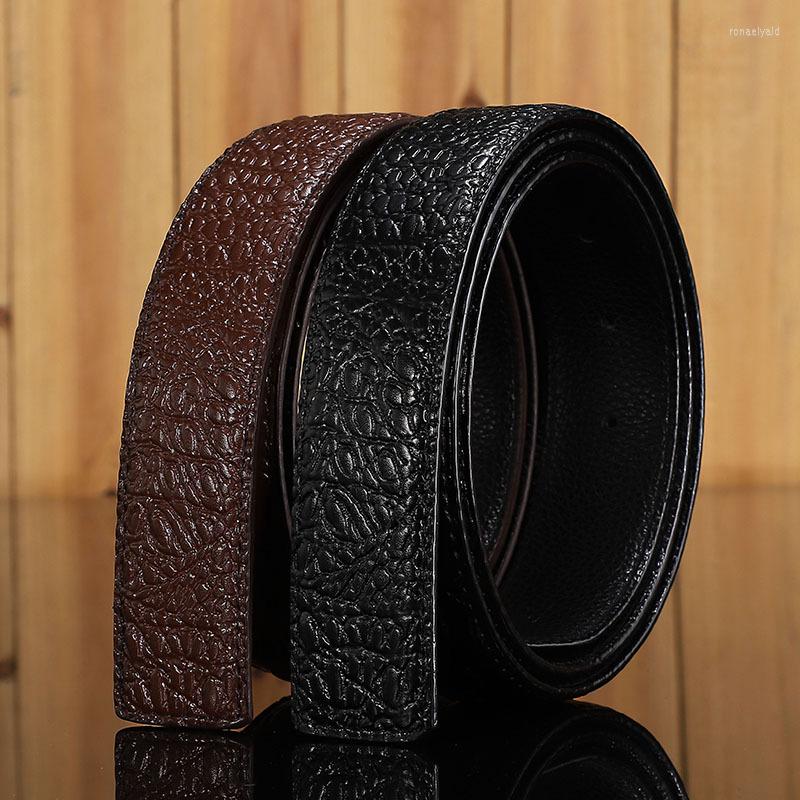 

Belts Without Buckle Genuine Leather 3.3cm 3.8cm Wide Men's Belt Luxury High Quality No Strap Ceinture, Black