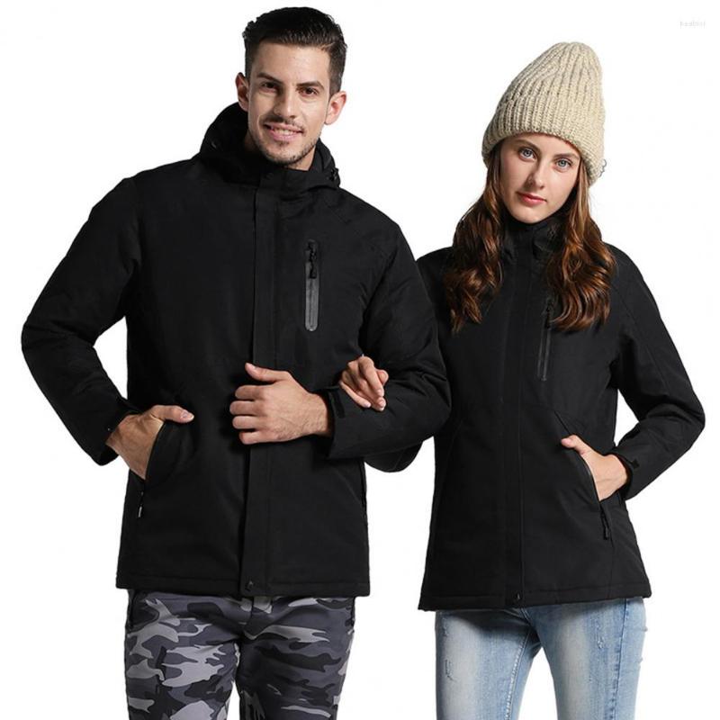 

Men' Jackets Useful USB Heating Jacket Hooded Coldproof Super Soft Stable Performance Coat, Black