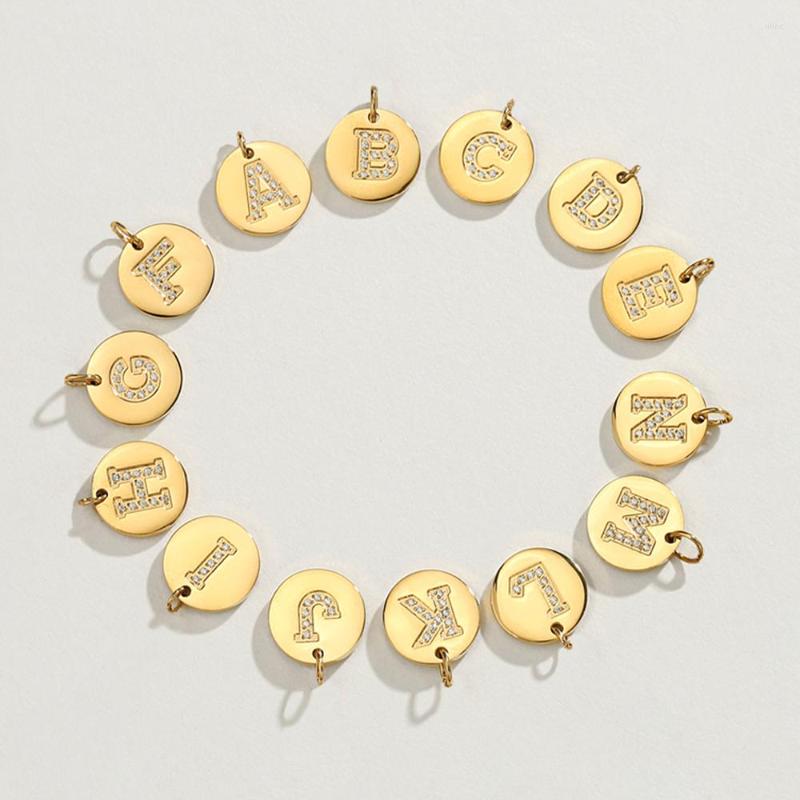 

Charms Pendant 26 Letter Zircon Alphabets For Necklace Not Fade Stainless Steel Bracelet Make Earrings Jewelry