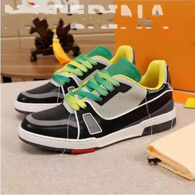 

Designer Fashion Trainer sneaker intage Casual Shoes Virgils alligator-embossed black Grey Brown White Green calf leather French Ablohs Hnx