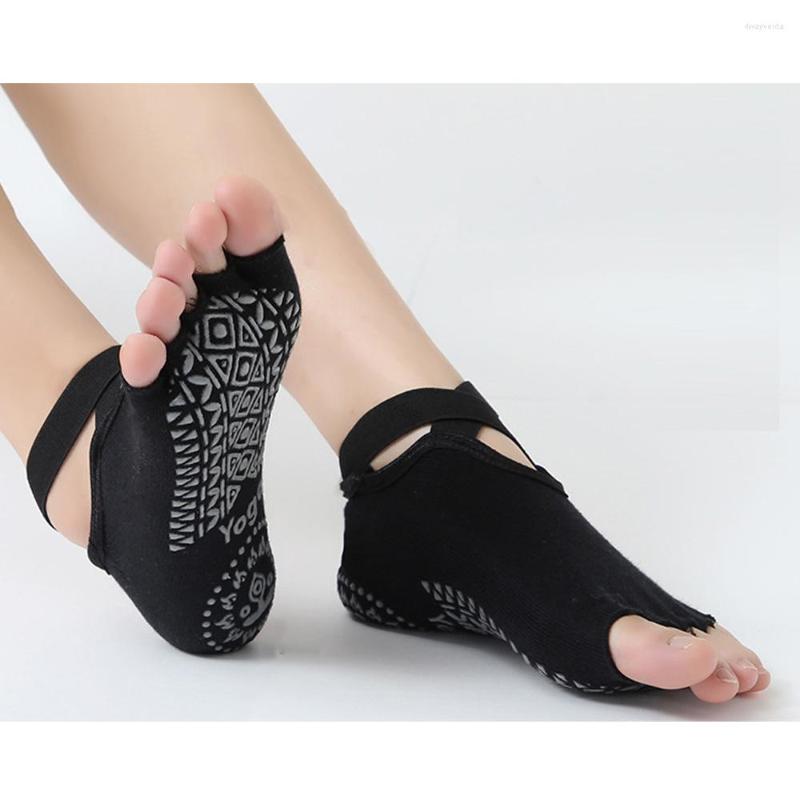 

Athletic Socks Toeless Non Slip Women Yoga With Grips For Pilates Ballet Barre Dance Barefoot Workout Open Toe Fitness Gym Sport, Beige