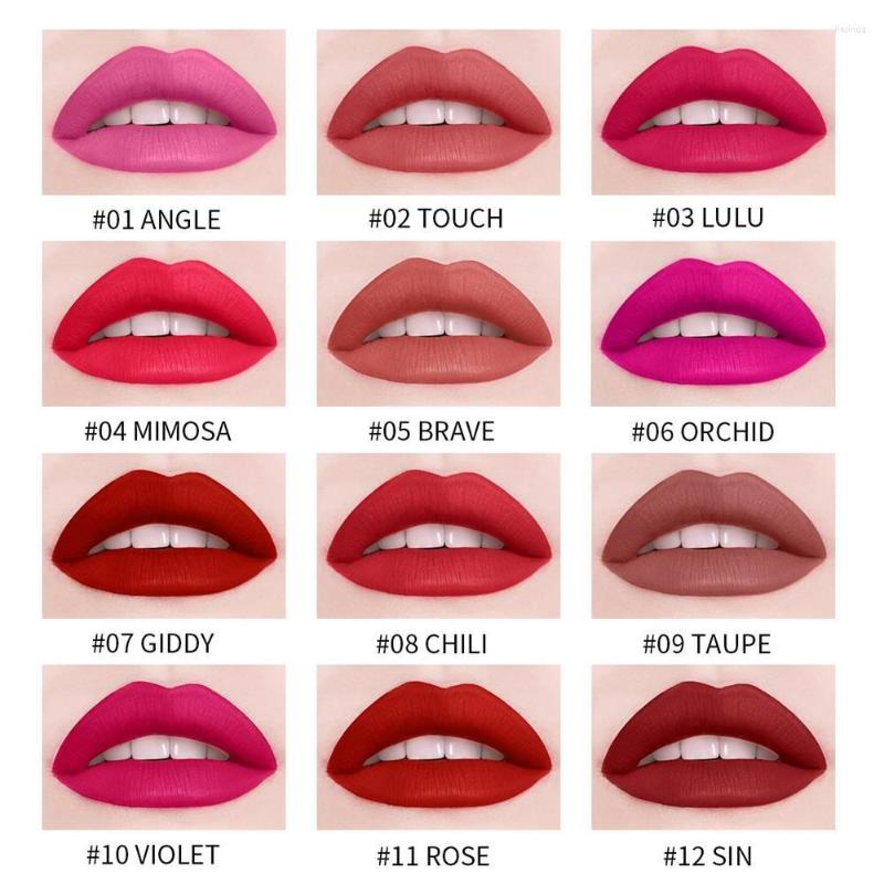 

Lip Gloss 12 Colors Matte Lipstick Waterproof Long Lasting Non-stick Cup Non-fading Glaze Women Makeup Tool