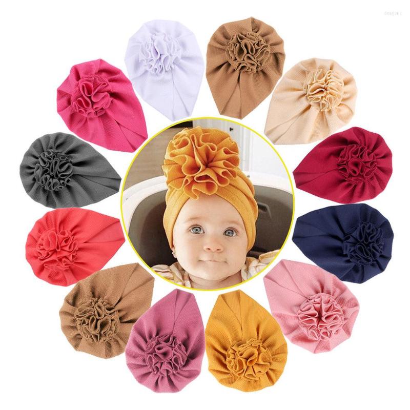 

Hats 2022 Cotton Sunflower Baby Headbands Soft Elastic Infant Headwraps Born Turban Babes Caps Accessories Gift, White
