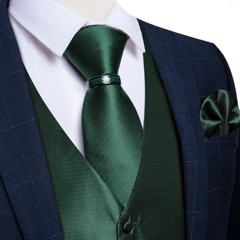 

Men' Vests Green Solid Suit Vest For Men Wedding Tuxedo Silk Waistcoat Neck Tie Pocket Square Cufflinks Set Men' Clothing Blazer, Jz06-123