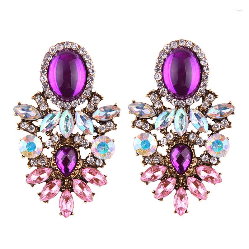 

Dangle Earrings Boho Big Crystal Drop Women Fashion Jewelry Female Rhinestone Stone Ethnic Wedding Statement Earring