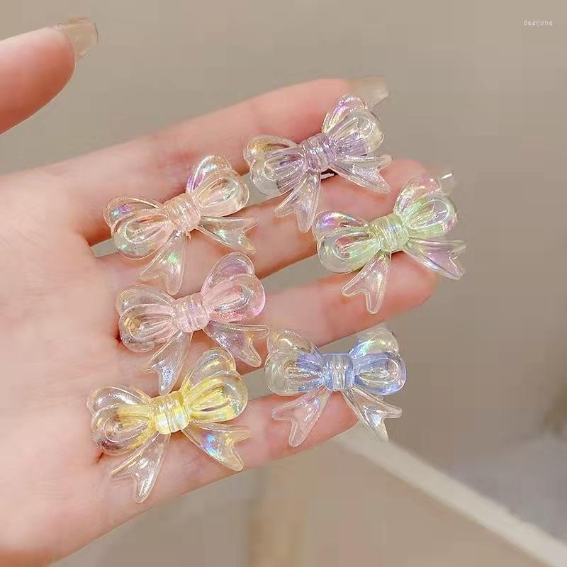 

Hair Accessories 2pcs Korean Colorful Bow Pin Sweet Cute Clips For Children Barrettes Headwear Girls Kids Kawaii, 2pcs yellow