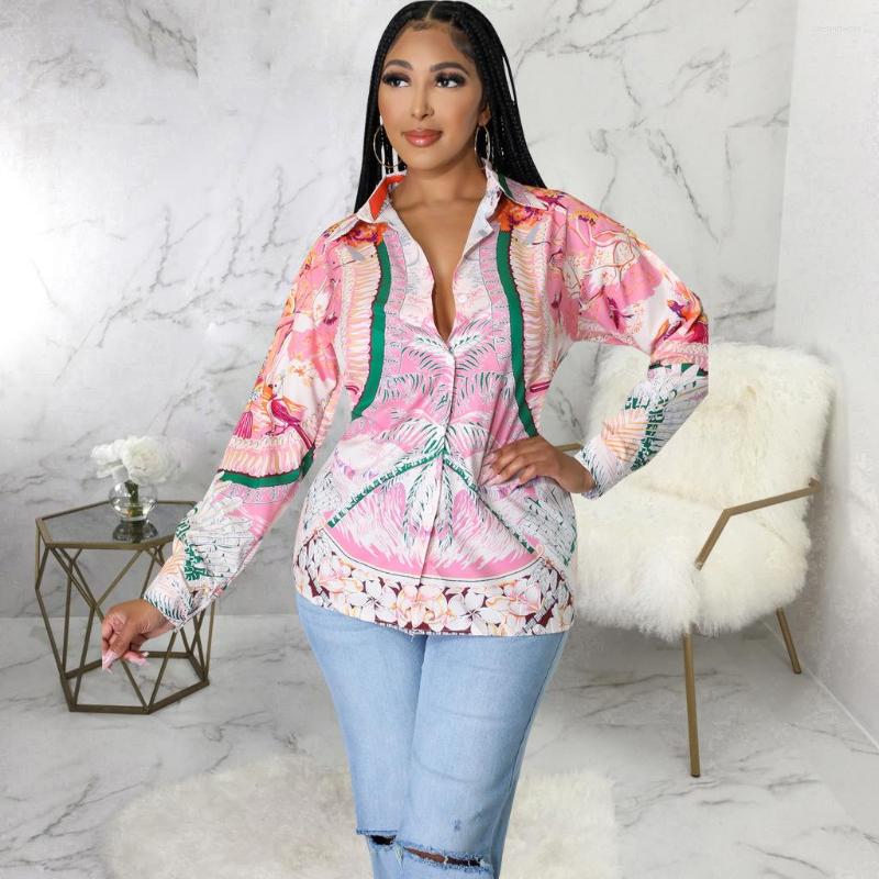

Women' Blouses 2022 Top Quality Retro Print Young Office Lady Nature Chiffon Open Stitch Fashion Full Sleeve Women Regular Slim Shirt, Multi