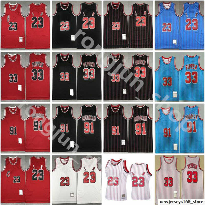 

Jersey Mitchell and Ness Stitched Men Basketball Jerseys 23 Michael Breathable Team Red White Blue Black Stripe Top Quality Wholesale Retro''nba''Jersey, Picture