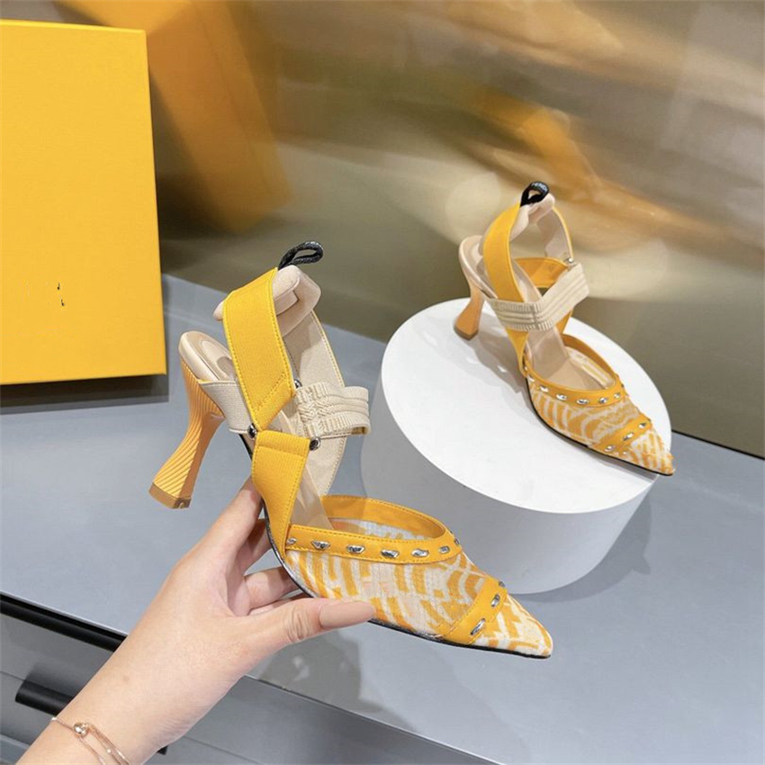 

Top Design Dress Shoes Fendyity Fashion Women Leather High Heel Letter Logo Party Wedding Tourism Holiday Casual Flat Shoes 01-01