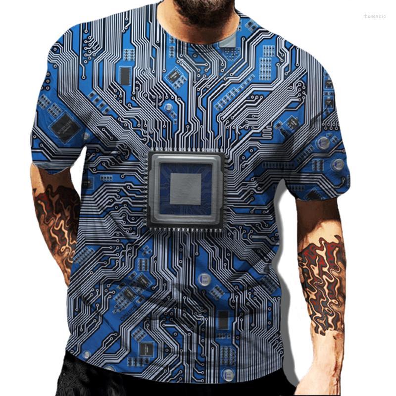 

Men's T Shirts Men's Men's 3D Printed Circuit Board T-shirt Summer Casual Wear Electronic Chip Short Sleeve Plus Size Street, Tx-040717