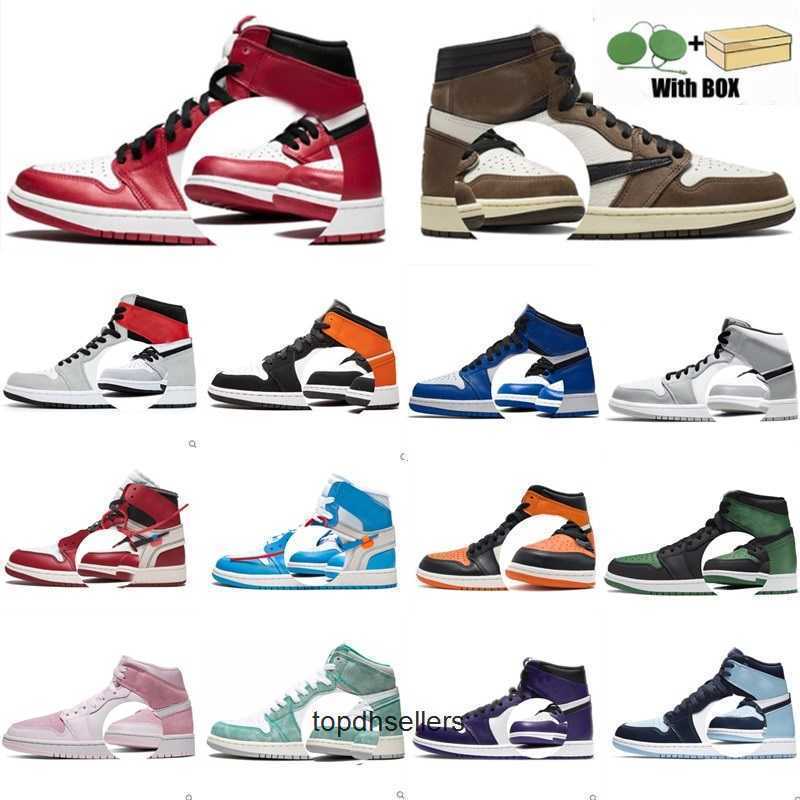 

Basketball Shoes Sport Shoe Trainers Sports Sneakers University Blue Royal Red Green Mens Jumpman 1S High Top Og 1 Unc Men Womens With Box, 15