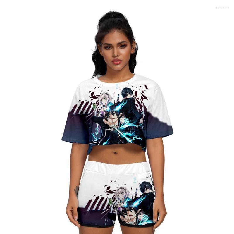 

Women's Tracksuits Blue Exorcist 3D Print Tracksuit Women Two Piece Set Top And Shorts 2 Outfits Okumura Yukio Rin Cosplay Costumes, 009