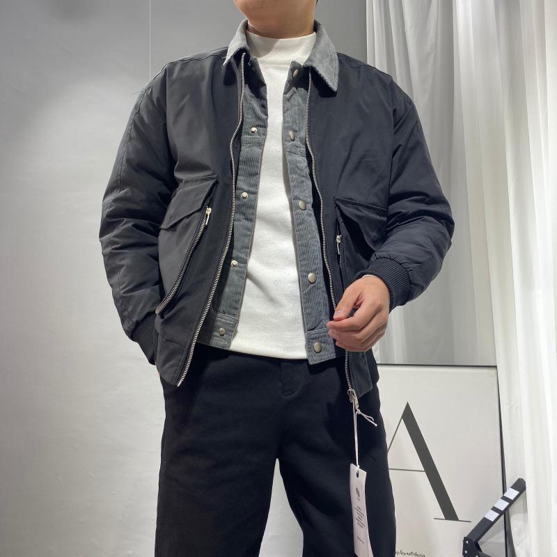 

Men's Down Men 2022 Winter Fashion Fake Two-piece Short Jackets Male Warm Casual Cotton-padded Coats Long Sleeve Parkas W875, Black