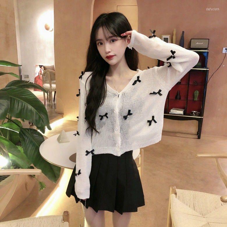 

Women' Knits Woman Sweaters Cardigan Shawl Summer Thin Knitted Model Long Sleeve, White
