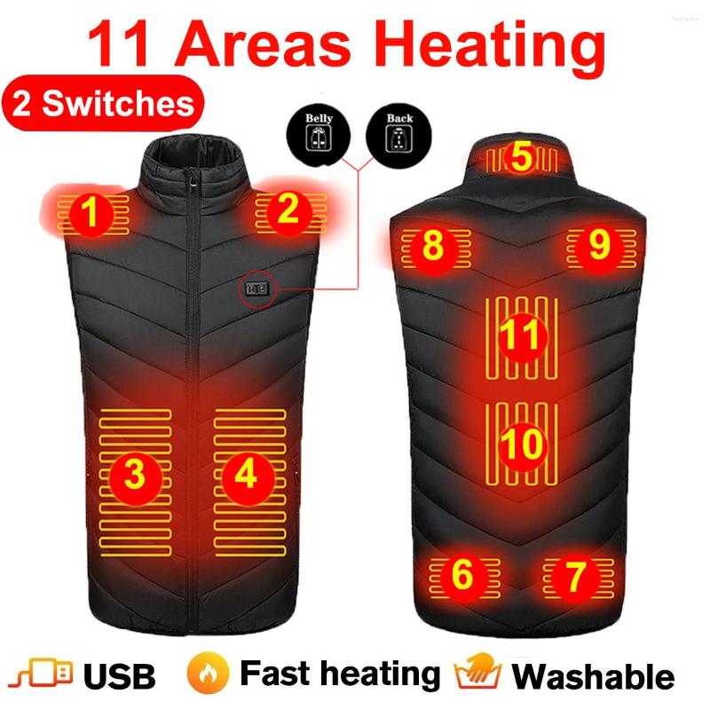 

Men's Vests 11 Areas Heated Vest Men Women Heating Down Jacket Techwear Mens Electric Thermal Winter, 2 pairs heat insole