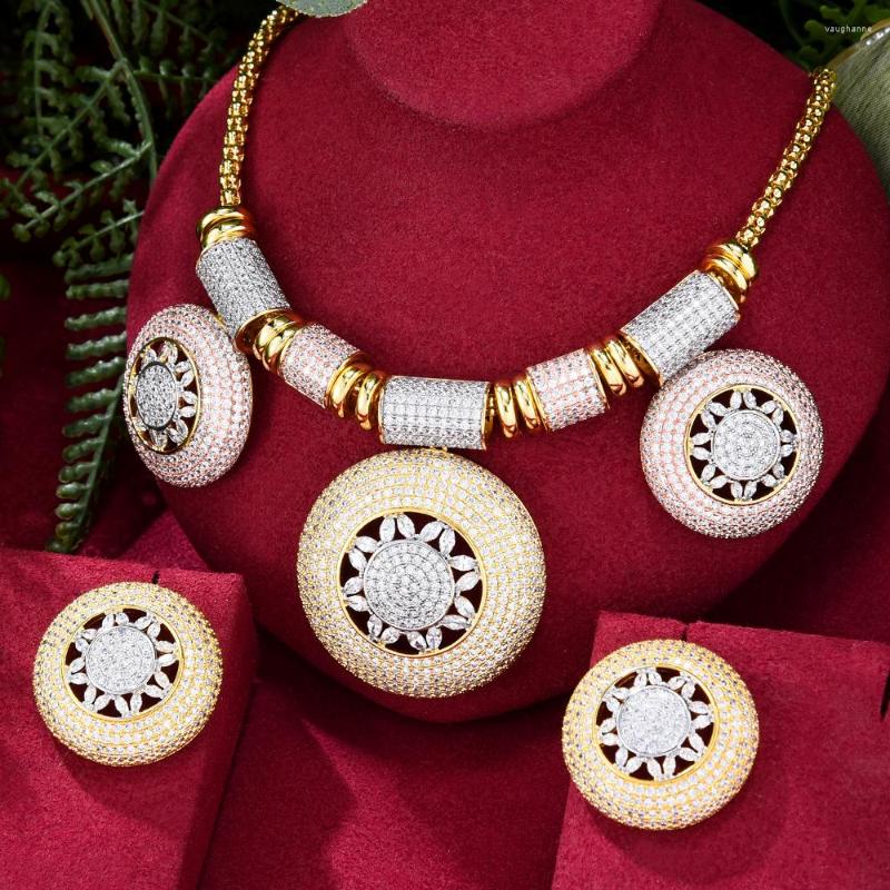 

Necklace Earrings Set Missvikki Luxury Vintage Jewelry Super CZ For Noble Women Bridal Wedding Gorgeous Sparkling Gift, Picture shown