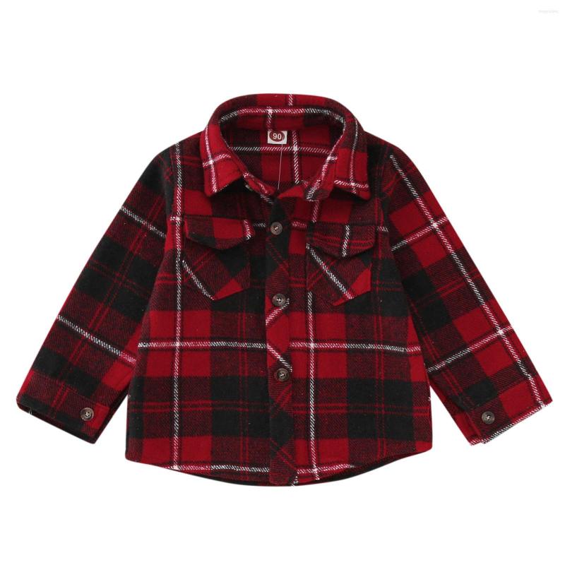 

Tench Coats Boy Jackets 10-12 Toddler Boys Girls Shirt Coat Jacket Plaid Long Sleeve Kids Turn Down Collar Button Tops 4 Year, Red