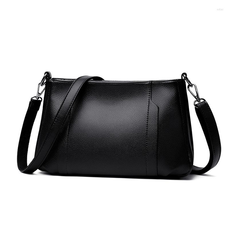 

Evening Bags YourSeason Ladies 2022 Soft PU Leather Shoulder Versatile Solid Color Women's Zipper Casual Messenger Bag Fashion, Black