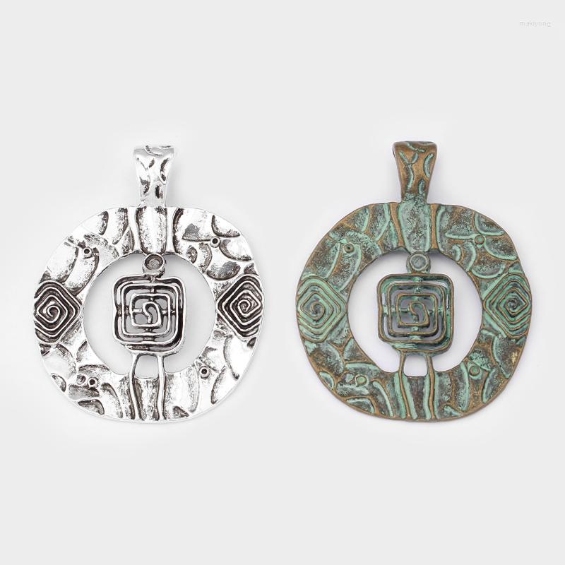 

Pendant Necklaces 2Pcs Antique / Verdigris Patina Tribal Swirl Spiral Style Charms Pendants For Necklace Jewelry Making Findings