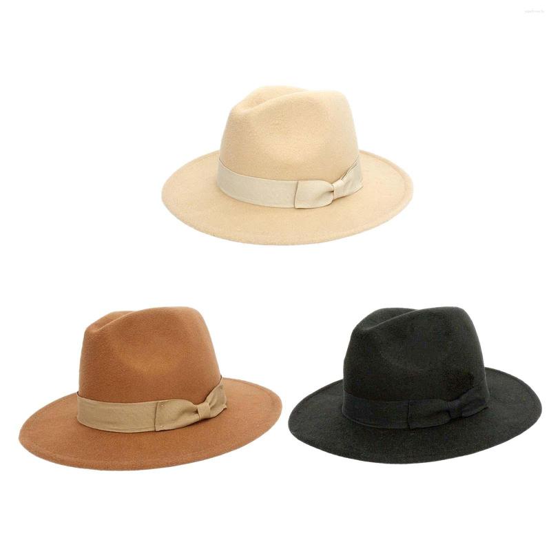 

Wide Brim Hats Women Men Sun Hat Po Props Sunscreen Fashionable Felt Panama Jazz Top For Costume Clothes Accessories Decor, Brown