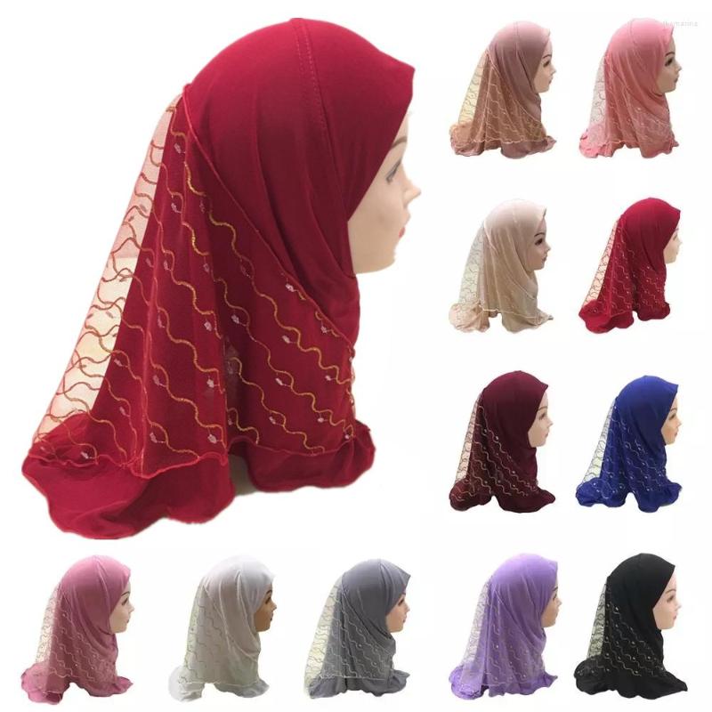 

Ethnic Clothing Muslim Kids Girls One Piece Amira Hijab Mesh Hat Headscarf Shawl Wrap Islamic Prayer Ramadan Cover Headwear Cap Middle East