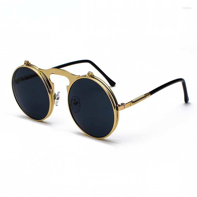 

Sunglasses Steampunk Clamshell For Men Vintage Large Frame Man