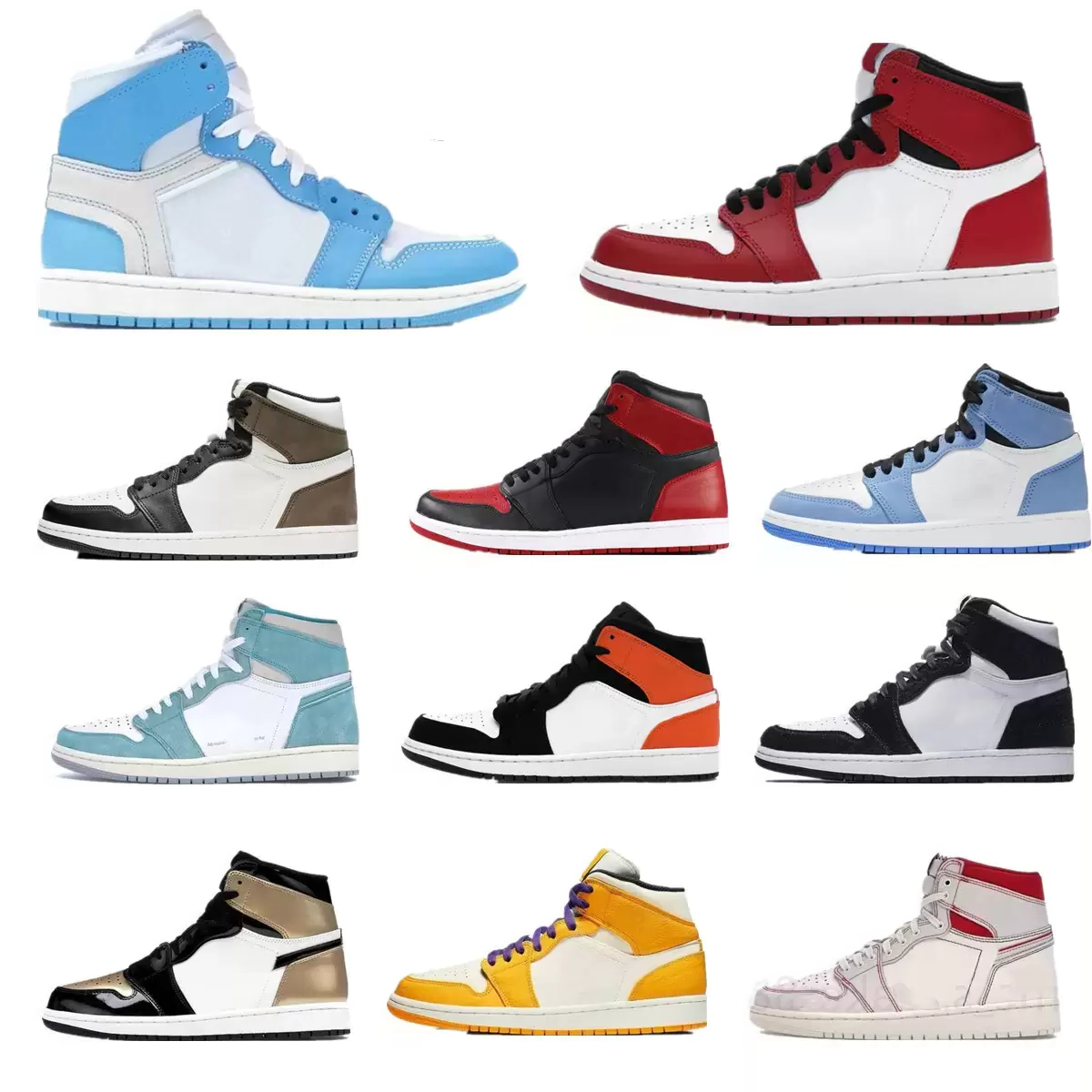 

Basketball shoes Sneakers Girls boys high school Casual Shoes Green White black Arctic Royal Blue Light lace-up feet Wear leather Smoke gray 1 36-47, 15