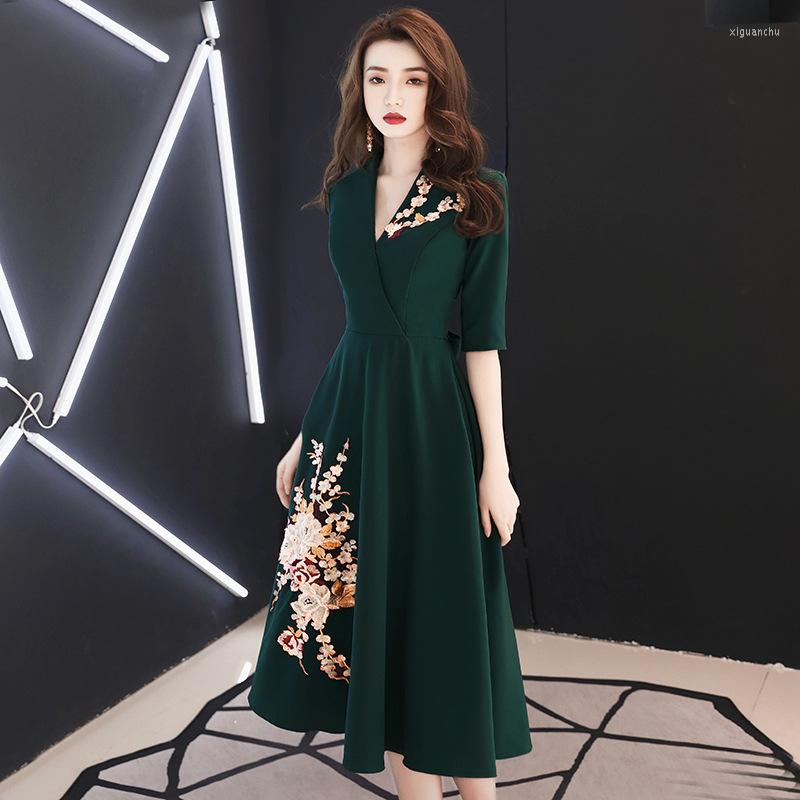 

Ethnic Clothing Elegant Gown A-line Every Day Dresses Embroidery Evening Women Party Dress Vestidos
