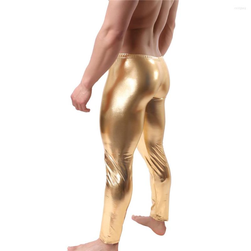 

Men' Pants Mens Wet-Look Black Faux Leather Long Trousers Sexy Novelty Skinny Muscle Tights Leggings Slim Pant Clubwear