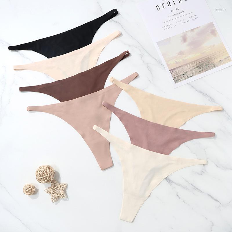 

Women' Panties Women' SP&CITY Ice Silk Traceless Sports Thongs Sexy Seamless Women' Underwear Cotton Crotch Breathable, Black