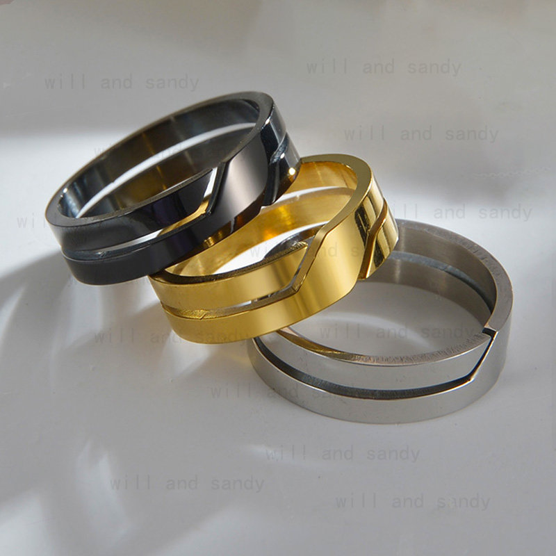 

Stainless Steel Hollow Out Ring Band Punk Mechanical Rings Fashion Jewelry for Men and Women Gift Black Gold