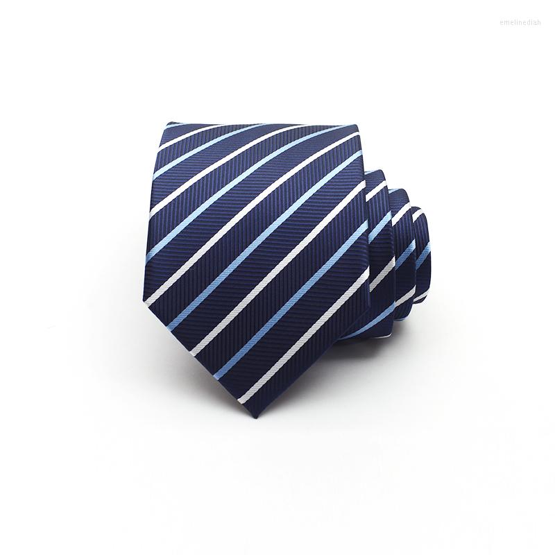 

Bow Ties Brand 2022 Fashion Selling Men 9CM Width Striped Neckties Business Wedding Party Classic Tie For Mens With Gift Box