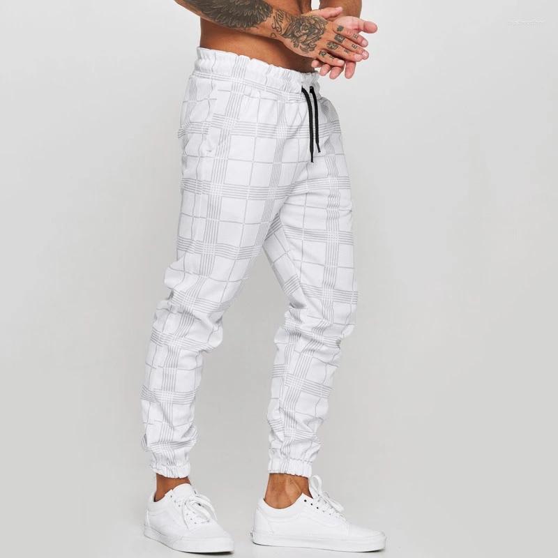 

Men's Pants Men's Cargo Gym Fitness Track Plaid Casual Fashion Streetwear, 02