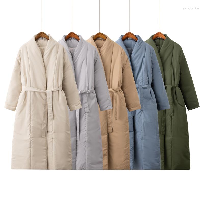 

Women' Trench Coats Design 2022 Women Winter Thick Coat Warm Parka Water Proof Maxi Long Puffer With Belt Oversized Casual Outerwear, Black