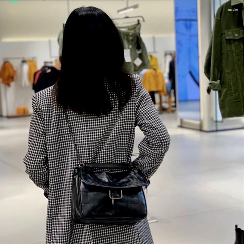 

Evening Bags Women Handbag 2022 Chain PU Leather Menssenger Bag Soft Black Hobo Female Shoulder Large Capacity Shopper Tote Purse