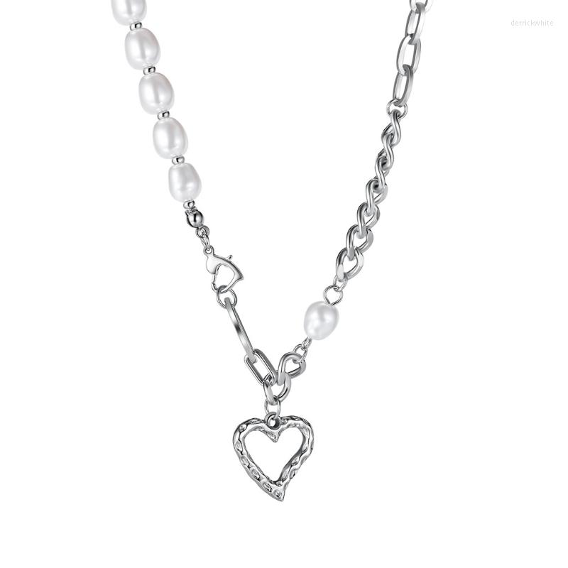 

Pendant Necklaces Hollow Heart Anniversary Valentines Trendy Jewelry With Stainless Steel Tassel Chain Gifts LX9E